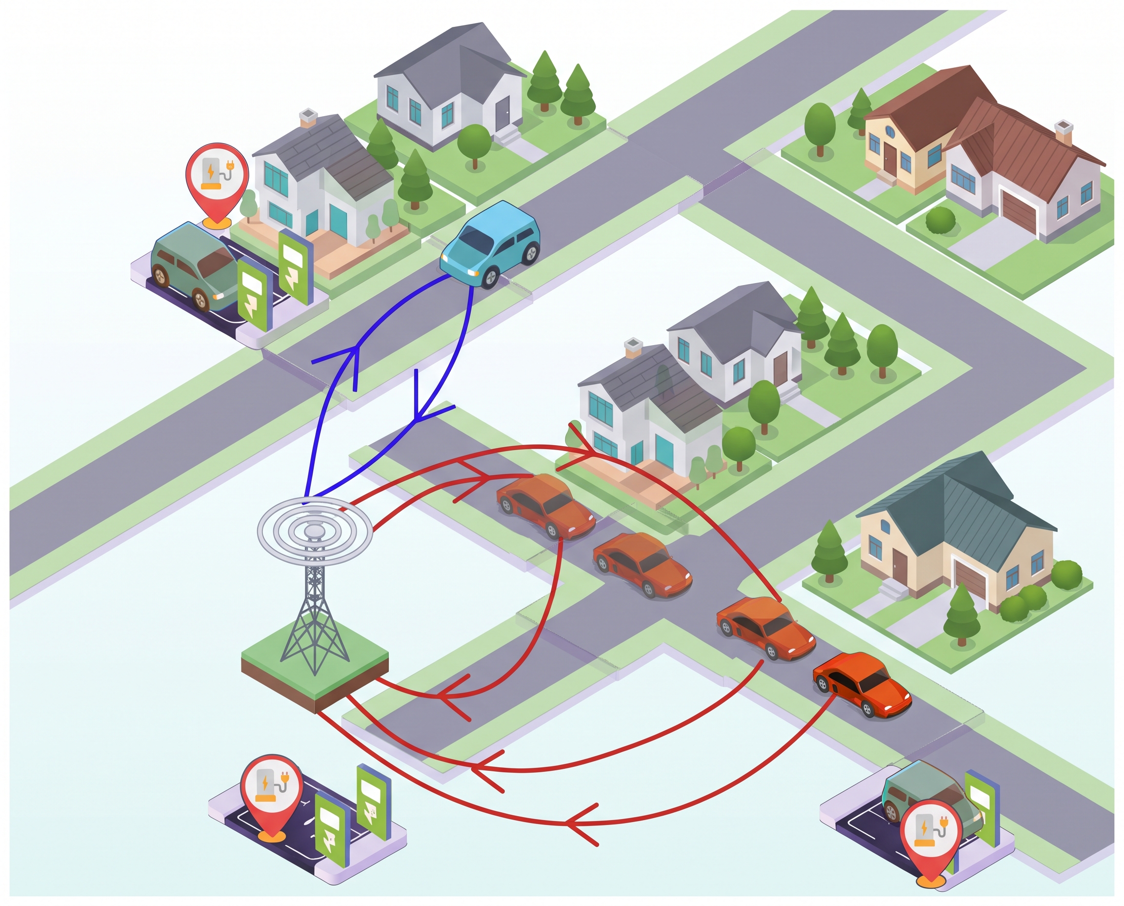 A diagram how of how the process would work between the antennas and vehicles